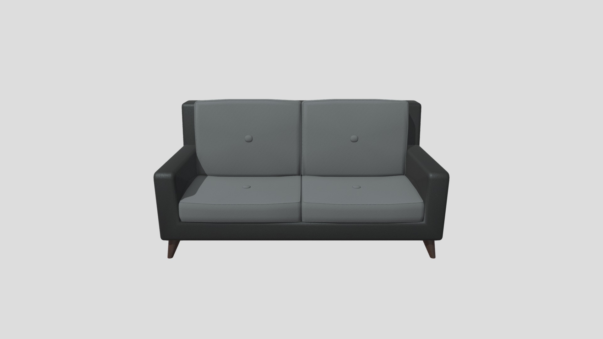 3D model Leather and Fabric Sofa - This is a 3D model of the Leather and Fabric Sofa. The 3D model is about a black rectangular object.