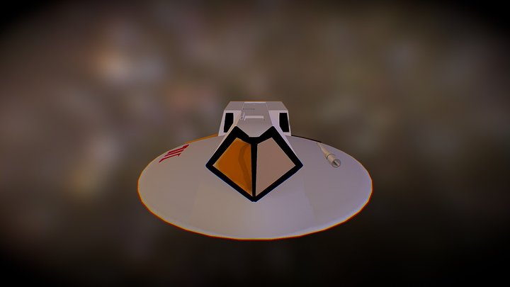 Spaceship Xevious 3D Model