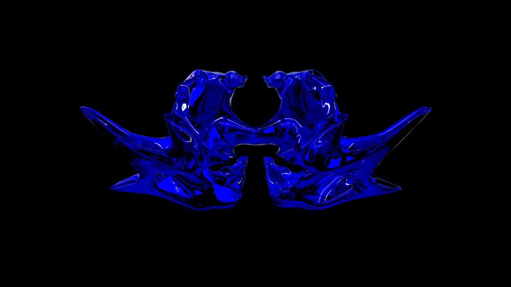 Exploded Body Shell Star Gate Blue Render 3D Model