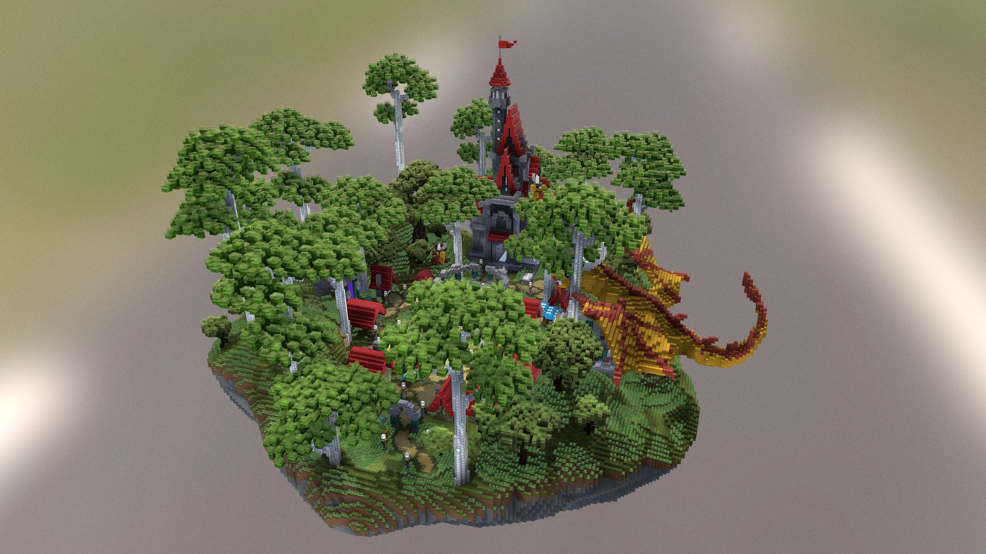3D model Dragonis Castle Spawn - This is a 3D model of the Dragonis Castle Spawn. The 3D model is about a model of a city.