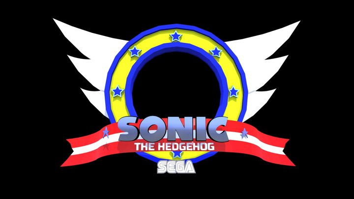 Sonic The Hedgehog Title Screen(3D) - Intro logo 3D Model