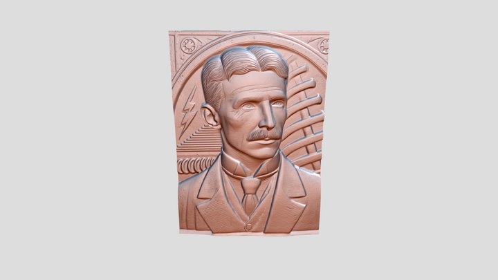 A Relief of Nikola Tesla 3D Model