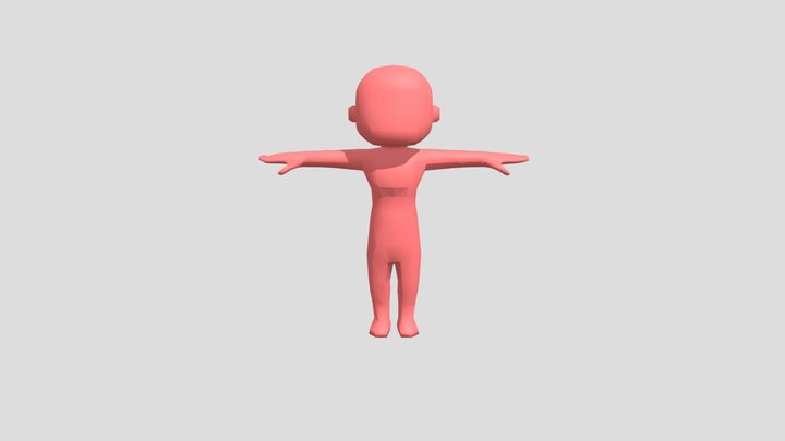 Hypercasual Rigged Character 3D Model