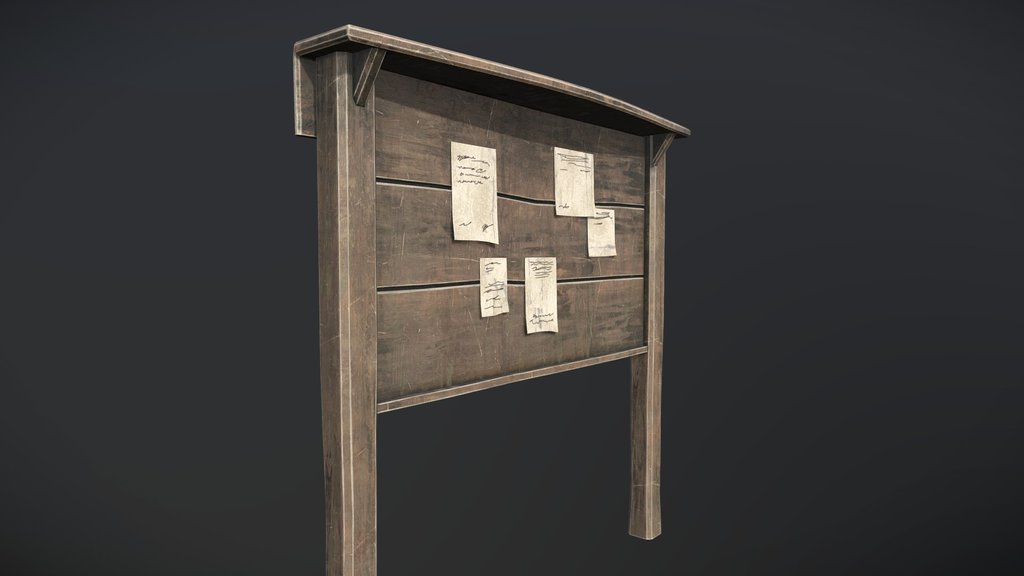 Notice board low-poly