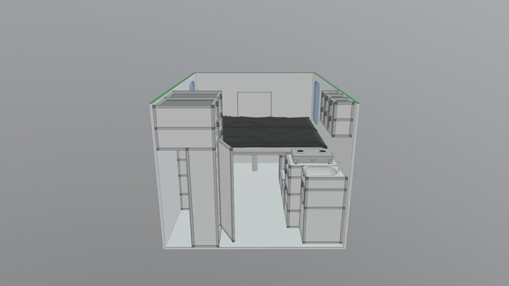 Fischer-Ohne Dach-Bett Unten 3D Model