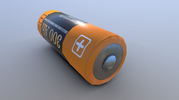 Battery Low Poly 3D Model