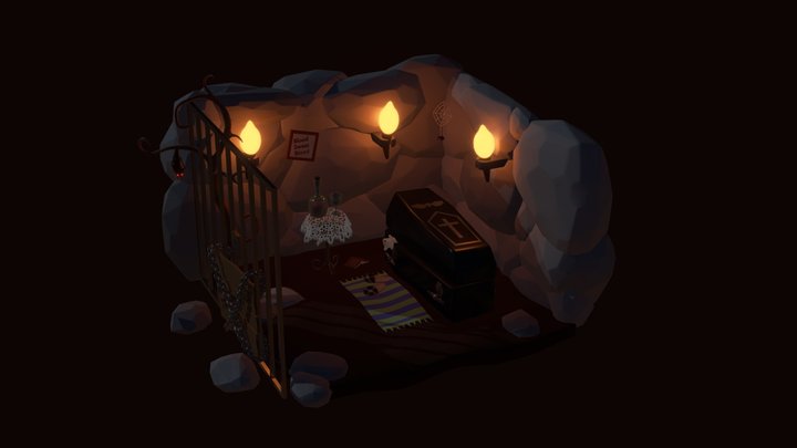 Dracula's bedroom #VillainsLairChallenge 3D Model