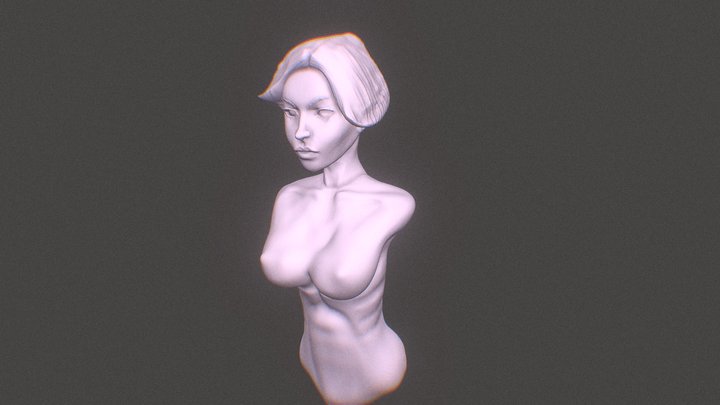 stylised female bust -01 3D Model