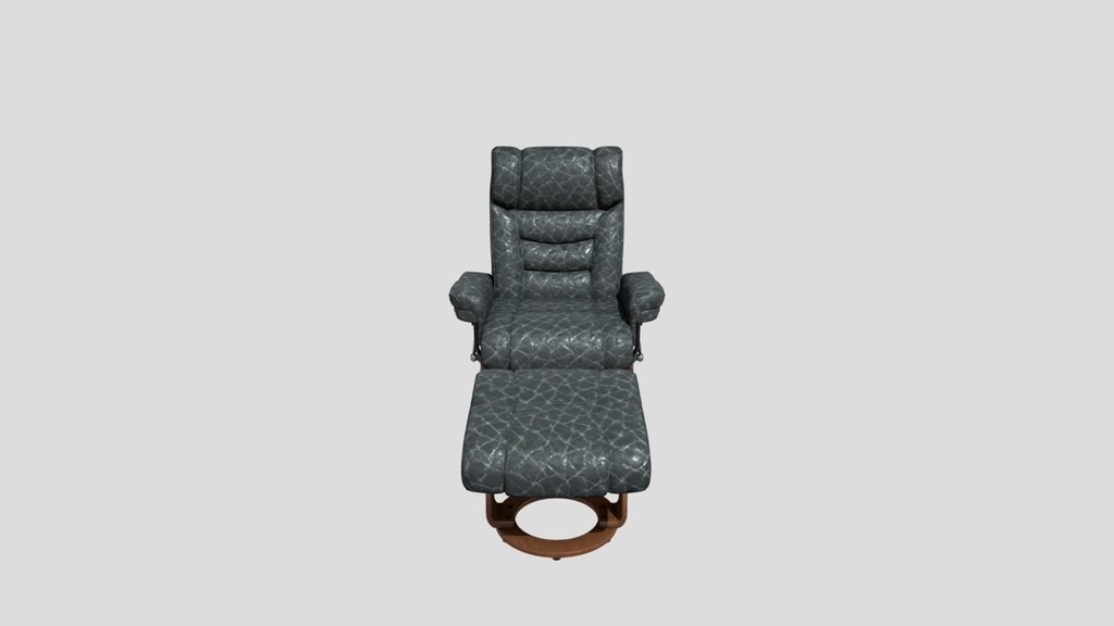 Walnut Armchair And Footstool