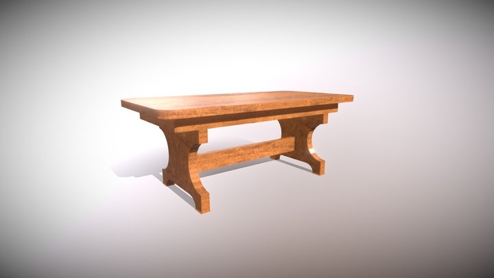 Classic Wood Table 3D Model