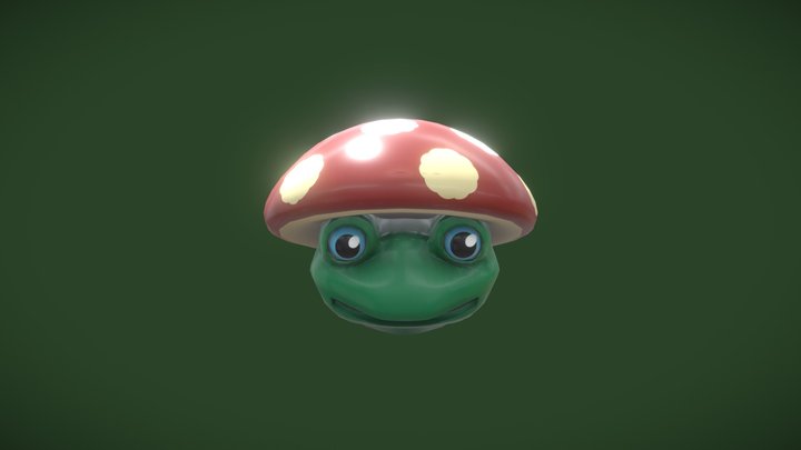Frog Cartoon Head - Pawtions 3D Model