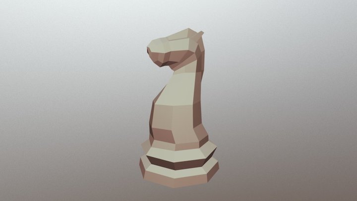 A Low Poly Chess Knight 3D Model