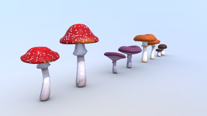 Realistic Mushroom Pack HD Free 3D Model