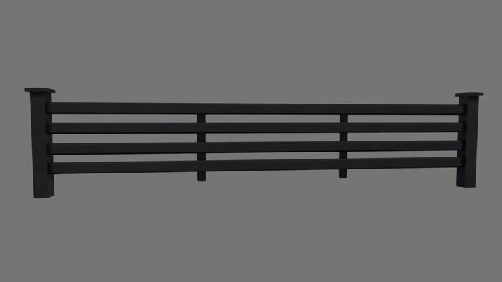 black wooden fence 3D Model