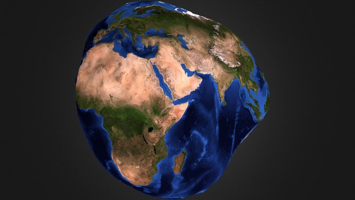 EGM 2008 with Blue Marble Texture 3D Model