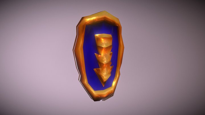 Low Poly Shield 3D Model