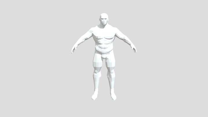 Base Mesh Man Muscle - Low Poly 3D Model