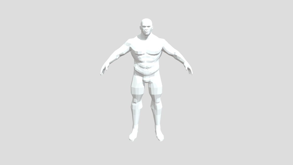 Base Mesh Man Muscle - Low Poly