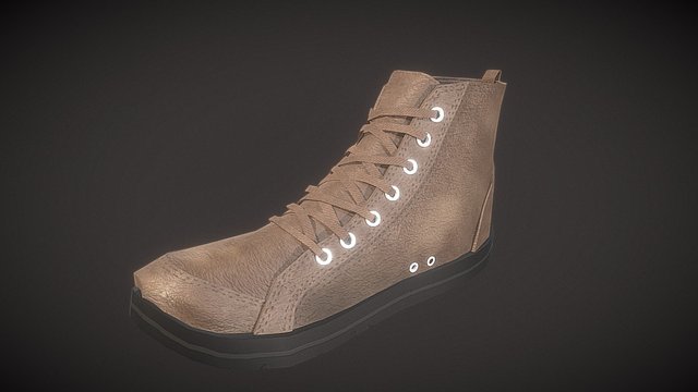 Low Poly Boot 3D Model