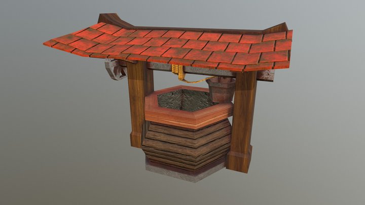 Low-poly Fantasy Well 3D Model