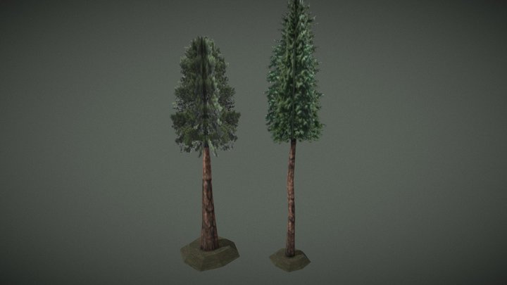 PSX Style Trees 3D Model