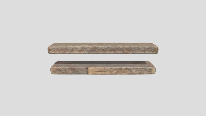 A Shelf Made Out Of Oak Wood 3D Model