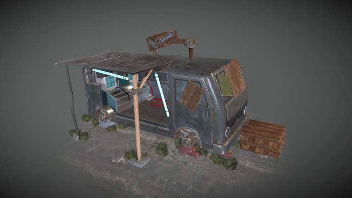 Truck Shop 3D Model