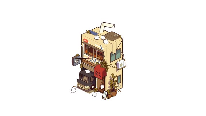 3d Stylised Building from a Cheryl Young artwork 3D Model