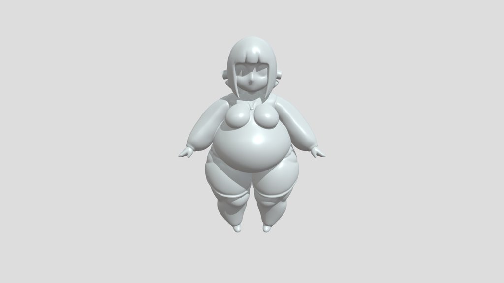 A chubby cartoon girl