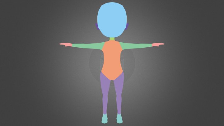 Low Poly Female Character 3D Model
