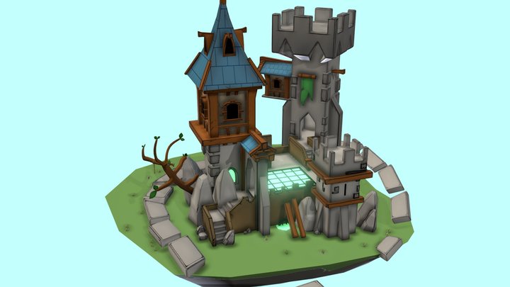 upside down castle 3D Model