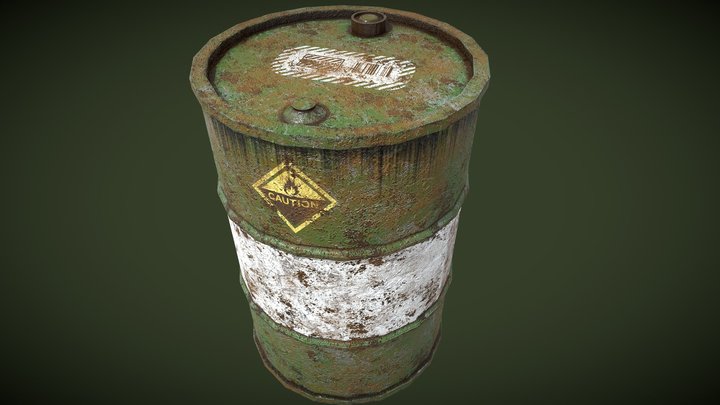 Aged Metal Oil barrel 3D Model