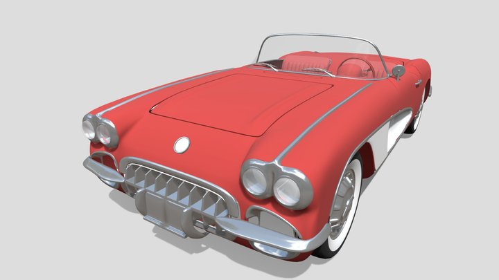 chevrolet corvette 1958_blend evee 3D Model