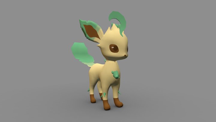 Pokémon: Leafeon (Low Poly) 3D Model