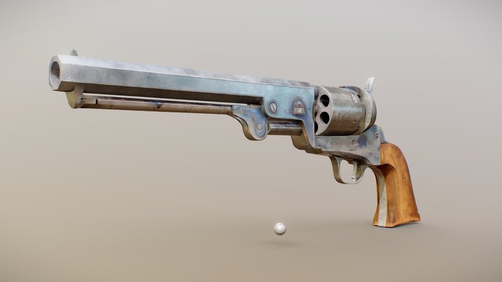 Revolver Colt Navy 1851 3D Model