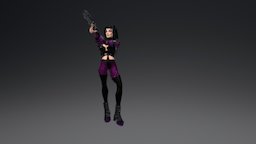Witch With Gun 3D Model