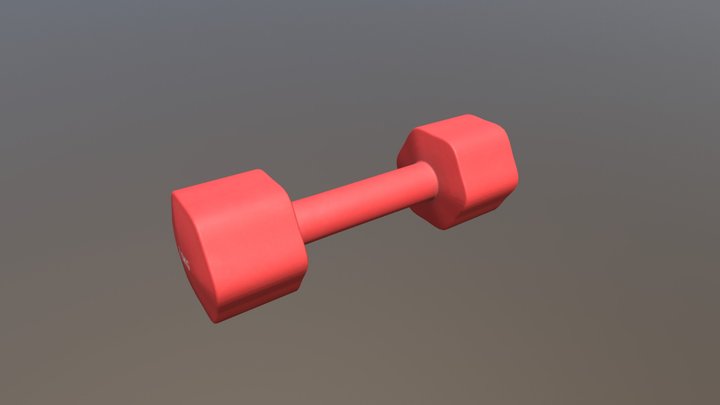 Red Dumbbell 3D Model