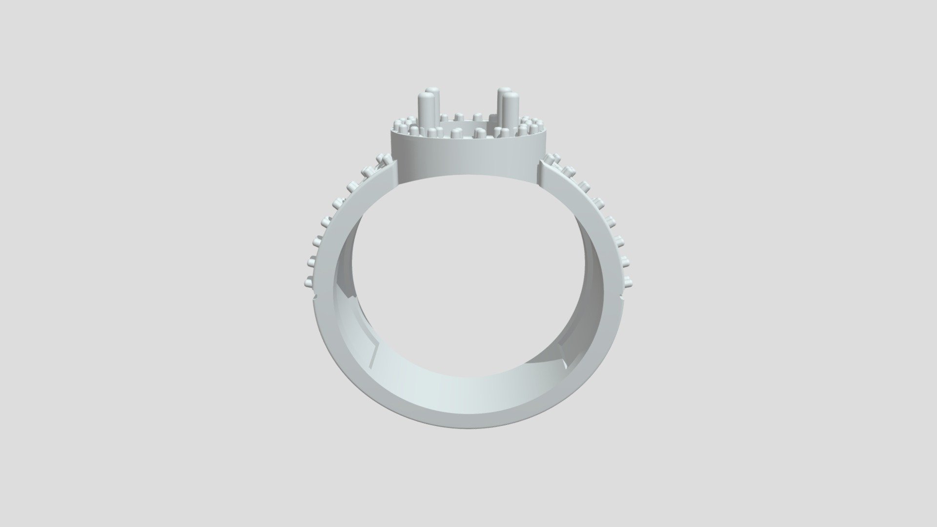 Oval Stone and Diamond Ring Model