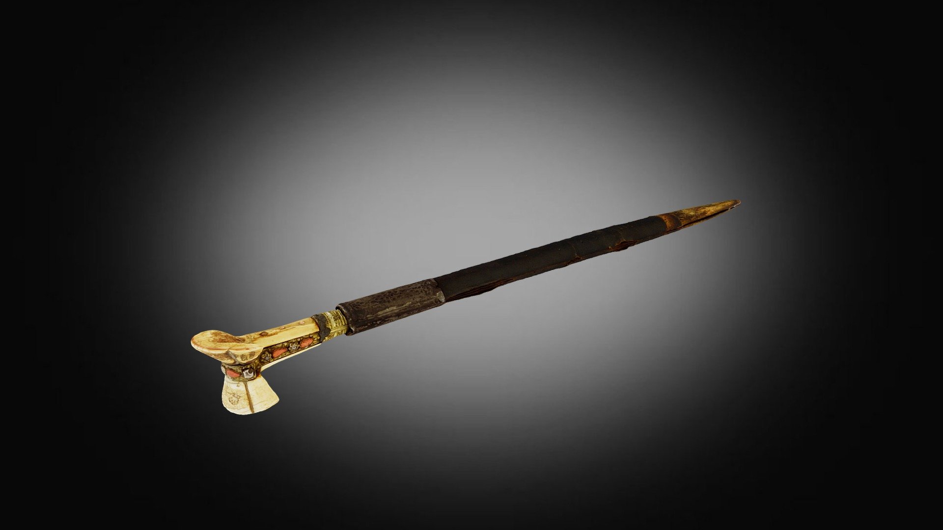 Jatagan s pochvou — Sketchfab embed 3D viewer