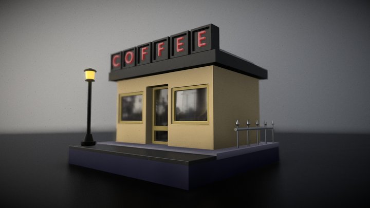 Coffe shop beautiful store this's my first model 3D Model
