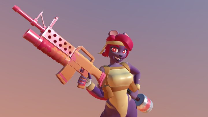 Doggy Gal 3D Model