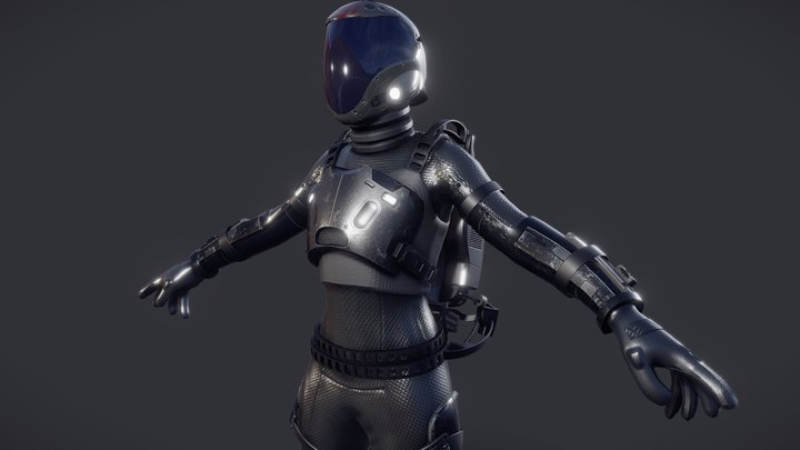 Female Space character 3D Model