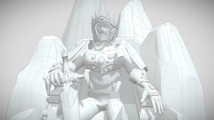 Statue on the Throne 3D Model