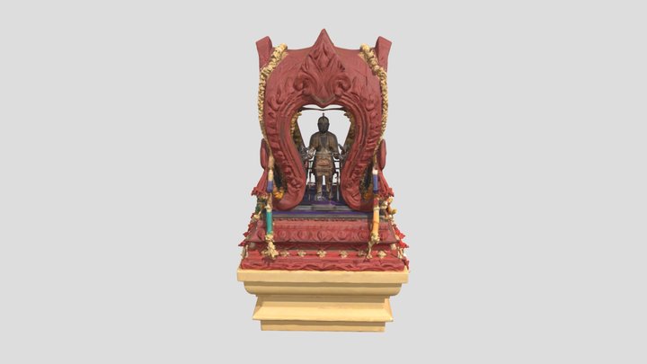 Statue in Ornate Frame 3D Model
