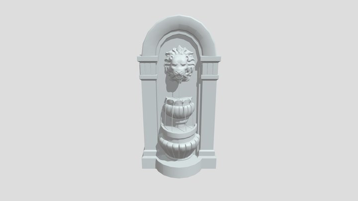 Lion Head Fountain (Game Res) 3D Model