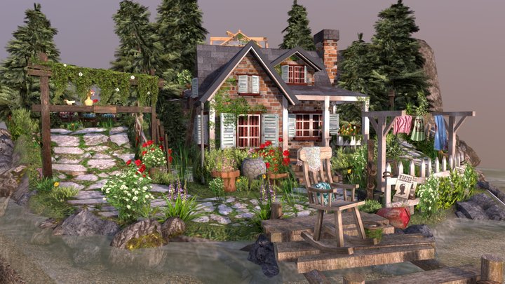 DAE Diorama - Grandma's House 3D Model