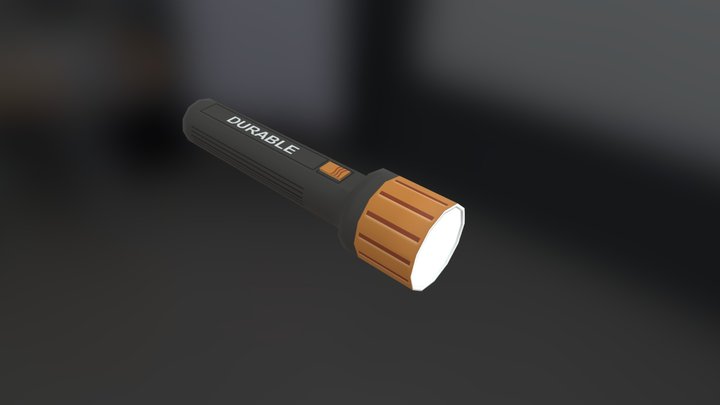 Low-Poly Plastic Flashlight 3D Model