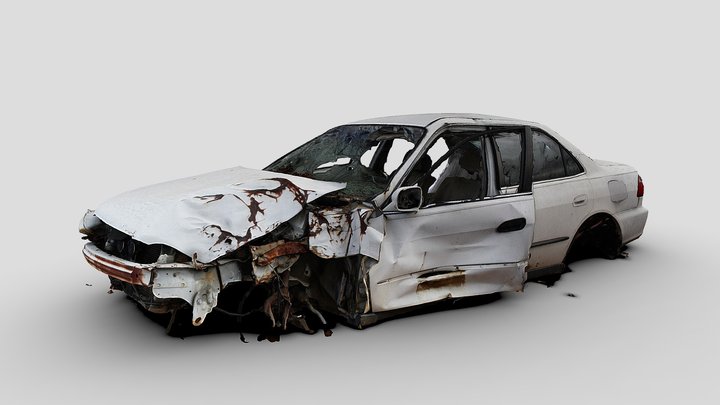 Abandoned, Wrecked Accord (Raw Scan) 3D Model