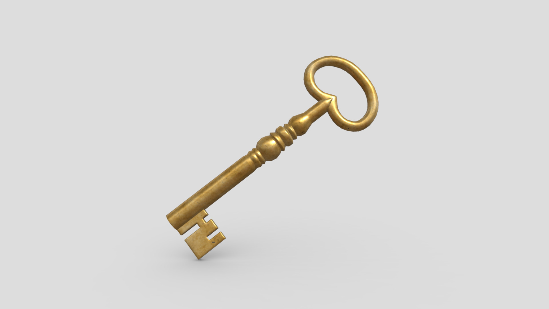 3D model Key 5 - This is a 3D model of the Key 5. The 3D model is about a gold key chain.