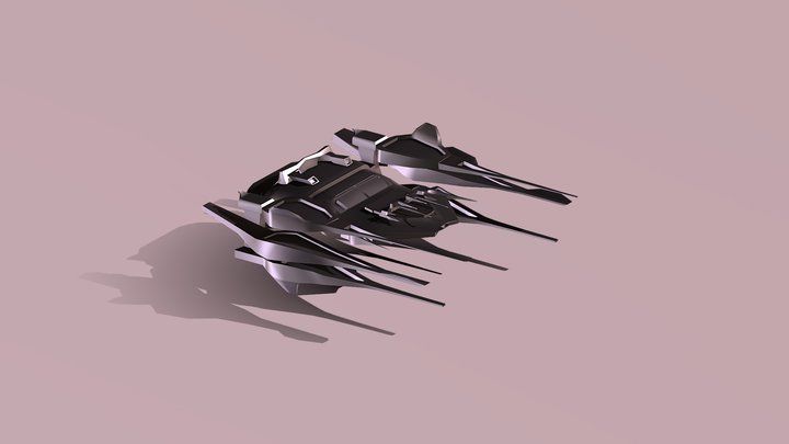 Tri Wing 64-500 Imperial 2070's Heavy Fighter 3D Model